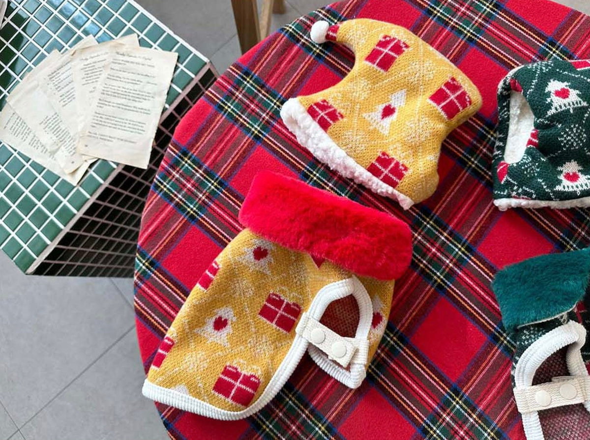 Christmas Vest with Hat, XS-2XL, Dog-Sweatshirt, Christmas Costume Dog, Halloween, Dog Top, Dog Clothing, Dog Fashion, Dog Apparel - NKpup