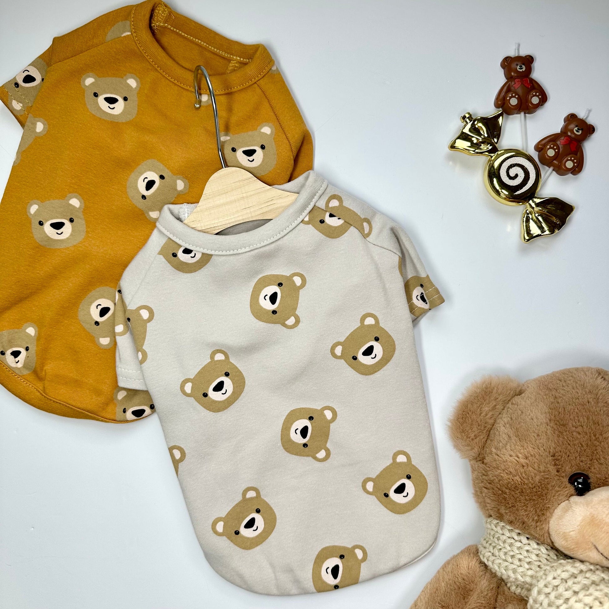Teddy Bear Shirt, S-XL, Pet Clothing, Dog-Tee, Dog check-shirt, Dog Top, Dog Clothing, Dog Fashion, Dog Apparel, Dog Long sleeves - NKpup