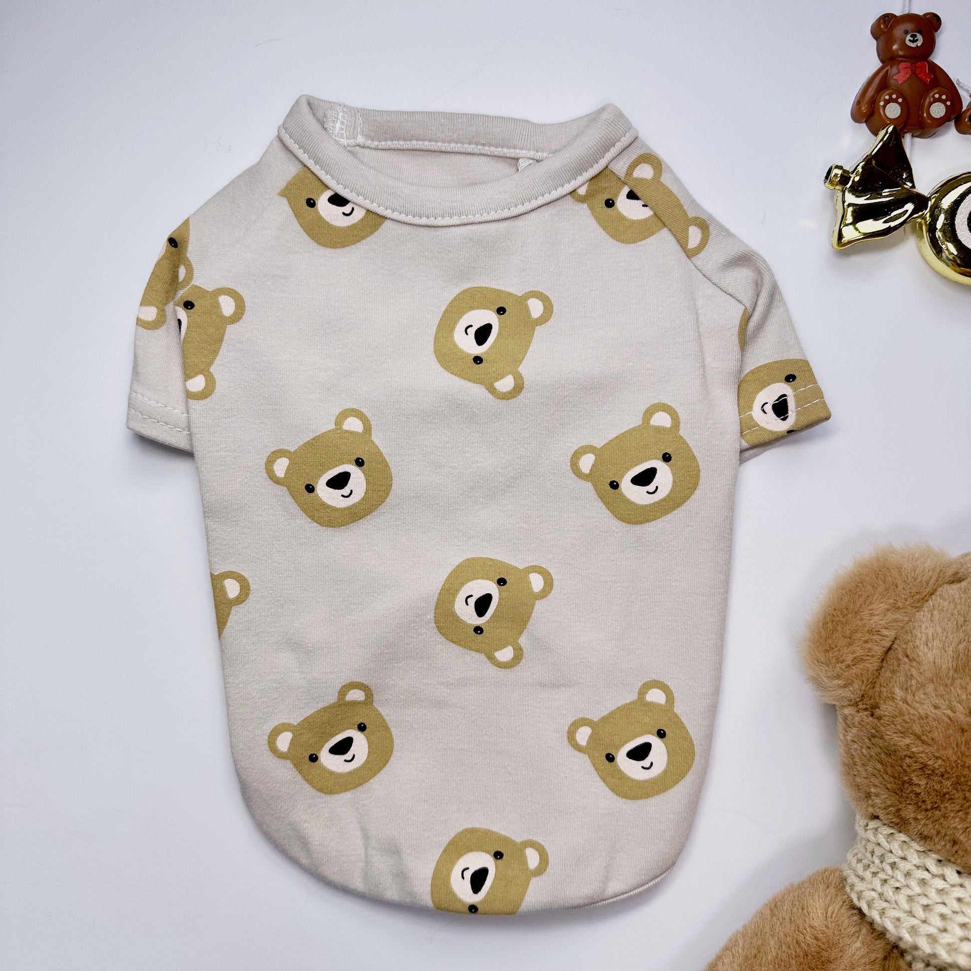 Teddy Bear Shirt, S-XL, Pet Clothing, Dog-Tee, Dog check-shirt, Dog Top, Dog Clothing, Dog Fashion, Dog Apparel, Dog Long sleeves - NKpup