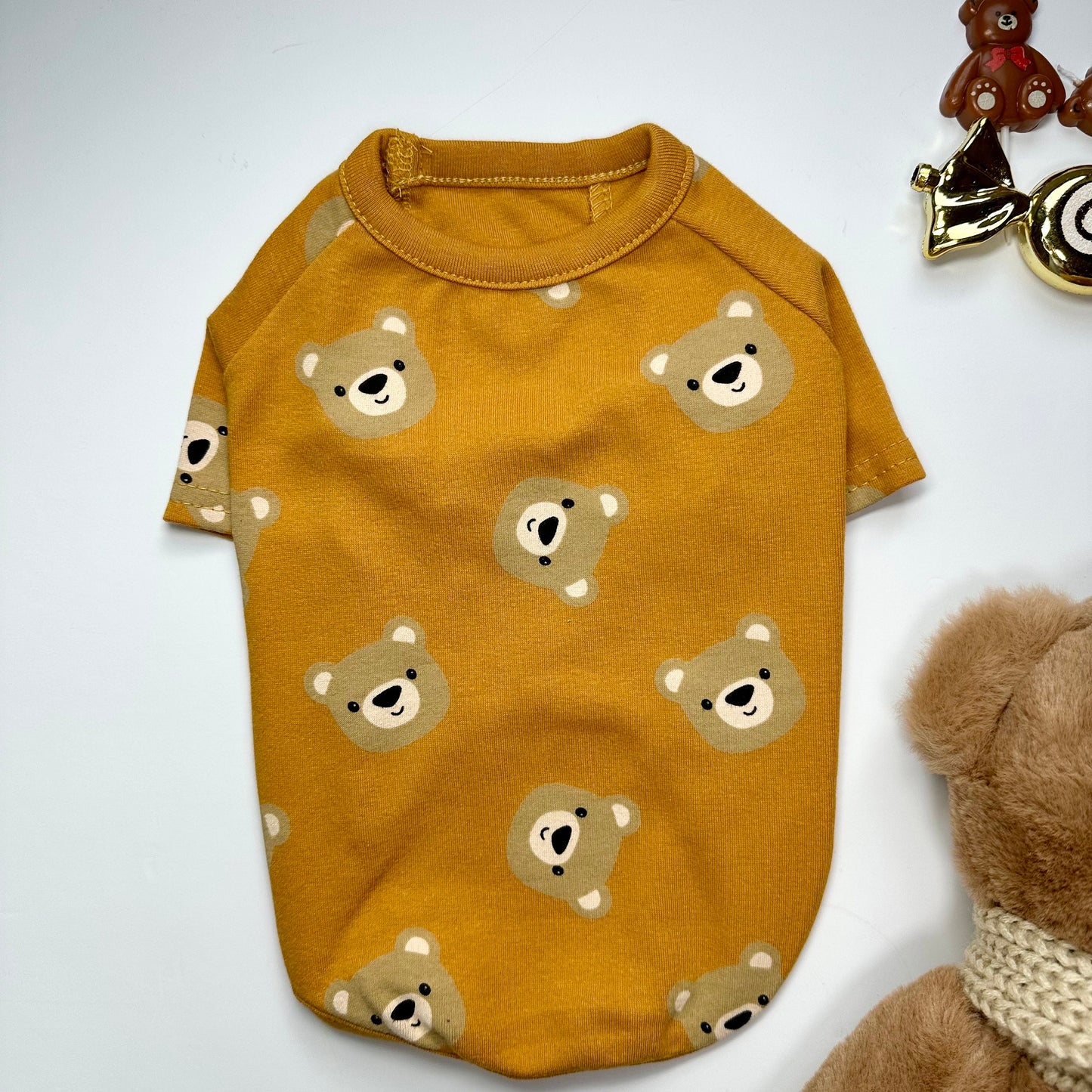 Teddy Bear Shirt, S-XL, Pet Clothing, Dog-Tee, Dog check-shirt, Dog Top, Dog Clothing, Dog Fashion, Dog Apparel, Dog Long sleeves - NKpup
