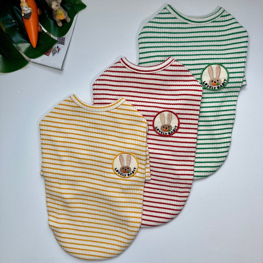 Rabbit Stripe T-Shirt, S-XL, Dog-Tee, Dog T-shirt, Dog Top, Dog Clothing, Small Dog T-shirt, Small Dog Clothes - NKpup