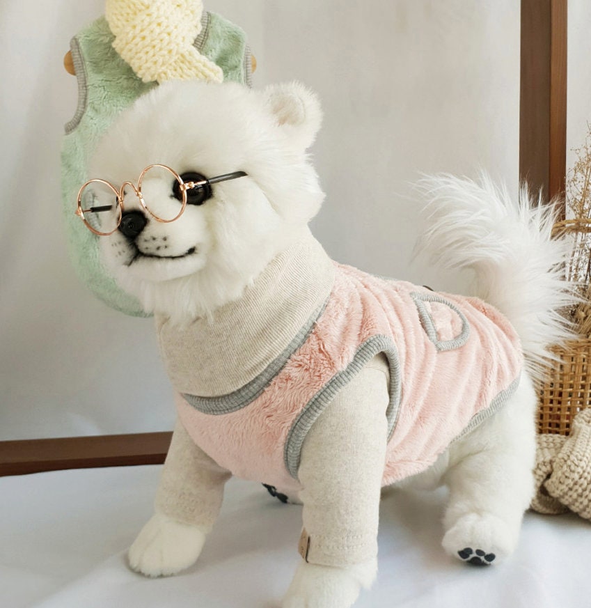 Pastel Boa Fleece Vest, S-XL, Pet Clothing, Dog-Sweater, Dog's Fleece, Dog Jacket, Dog Fashion, Dog Apparel, Pet Clothing - NKpup
