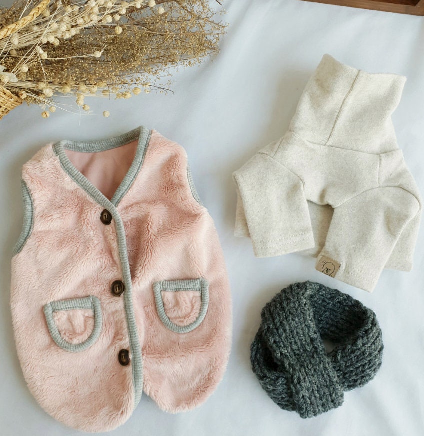 Pastel Boa Fleece Vest, S-XL, Pet Clothing, Dog-Sweater, Dog's Fleece, Dog Jacket, Dog Fashion, Dog Apparel, Pet Clothing - NKpup