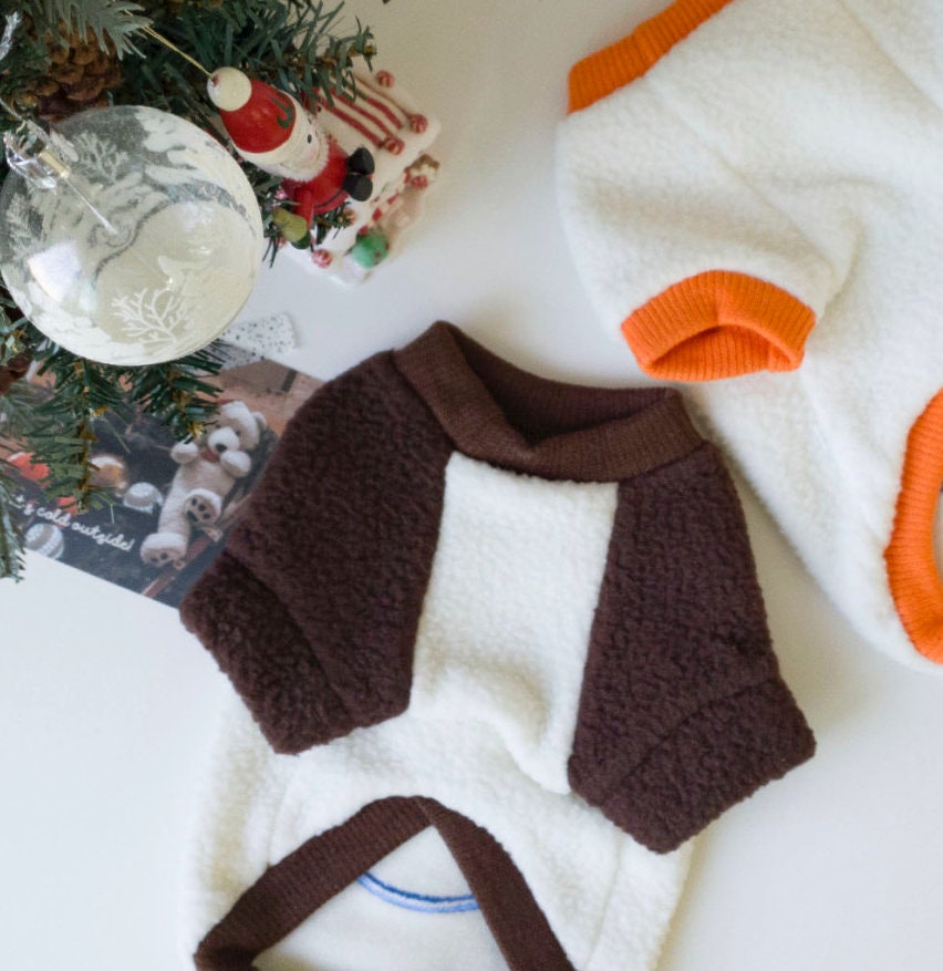 NKpup Christmas snowman dog sweatshirt in brown and white