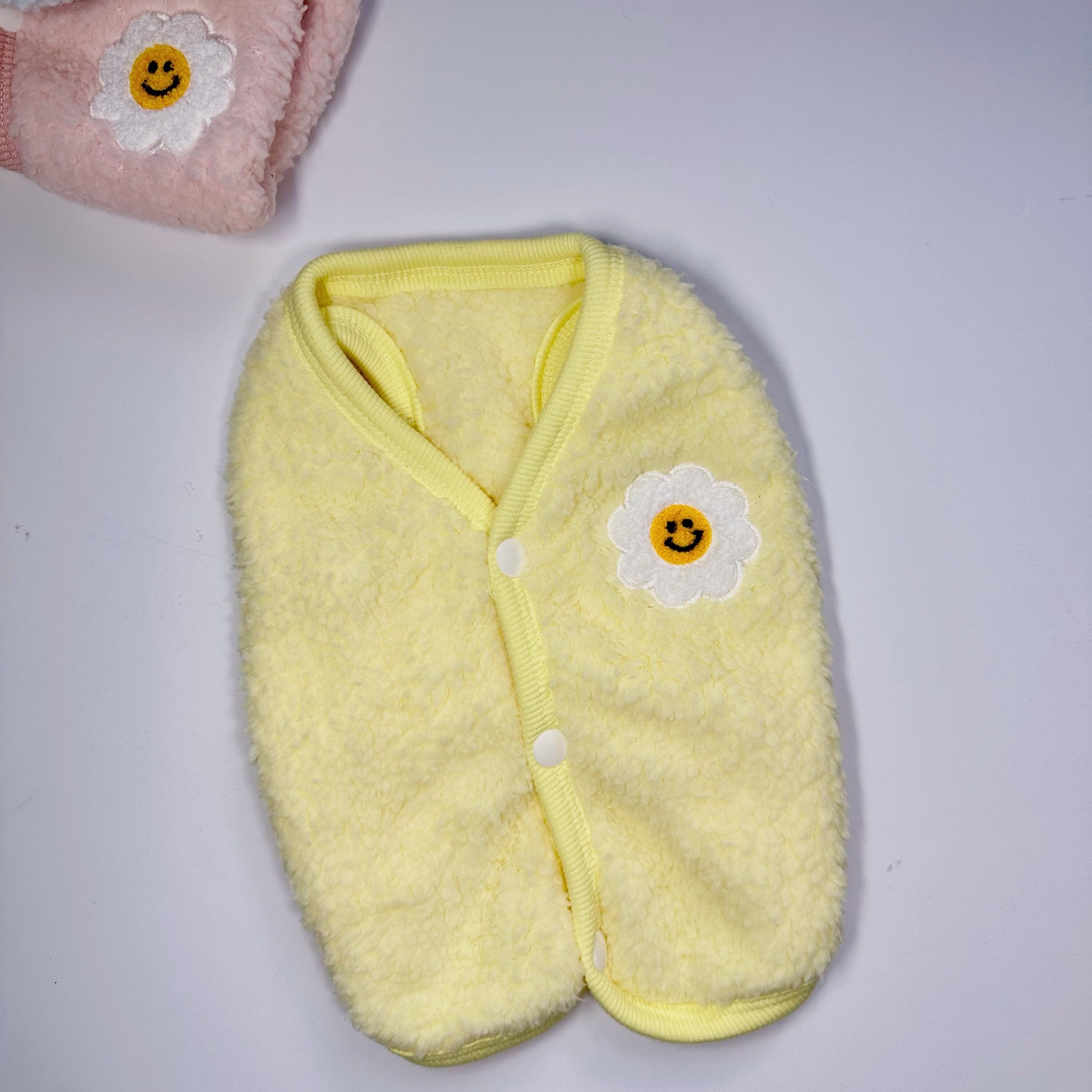 XS-3XL, Smile Daisy Fleece Vest, Fleece Vest, Pet Clothing, Small Dog Fleece Vest for Winter Fall, Dog Jacket, Dog Apparel, Pet Clothing - NKpup