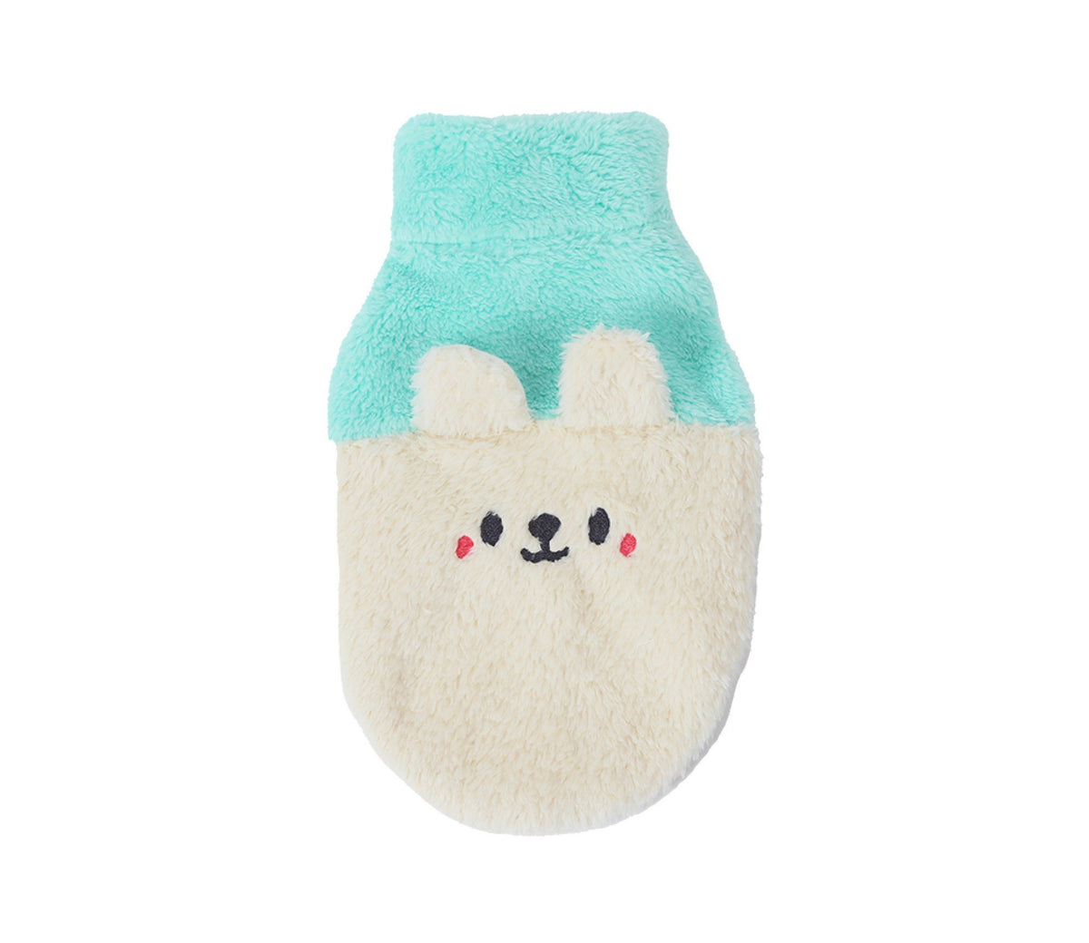 NKpup Polar Bear Fleece Dog Vest in mint green and cream with cute bear face design