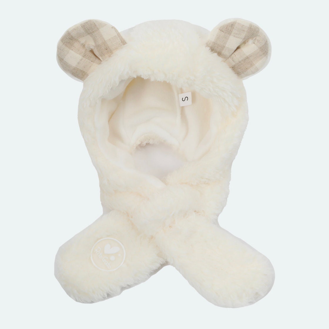 White polar bear ear dog hat and matching muffler set by NKpup