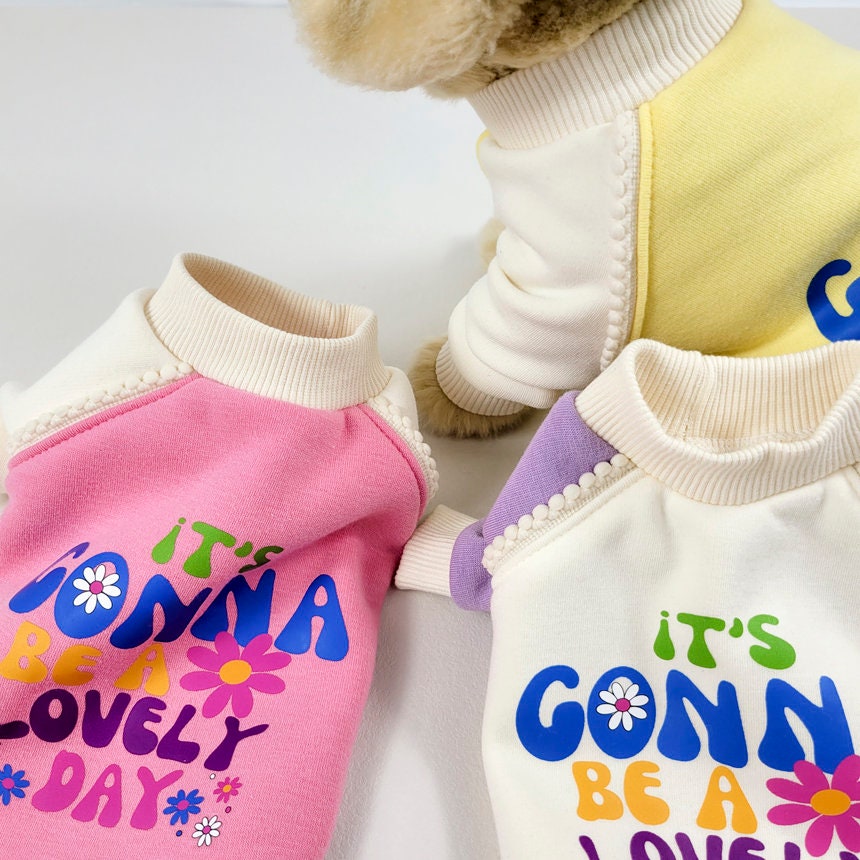 Lovely Day T-Shirt, S-2XL, Pet Clothing, Dog-Tee, Dog T-shirt, Dog Top, Dog Clothing, Dog Fashion, Dog Long sleeves Top