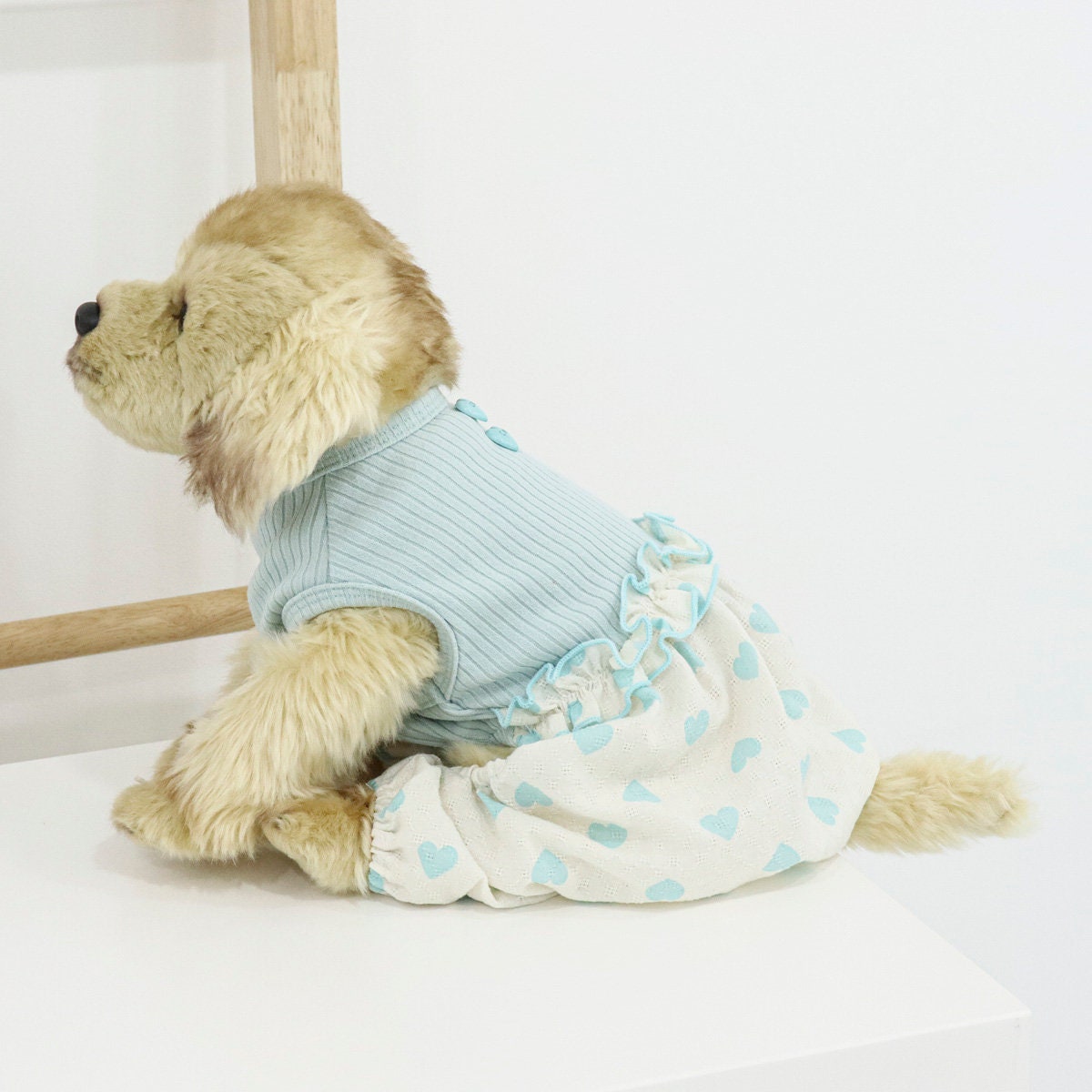 Heart Ribbed Overall, S-XL, Pajama Pet, Dog Jumpsuit, Pet Clothing, Dog Coat, Dog Winter Top, Dog Fashion, Dog Apparel, Pet Clothing - NKpup