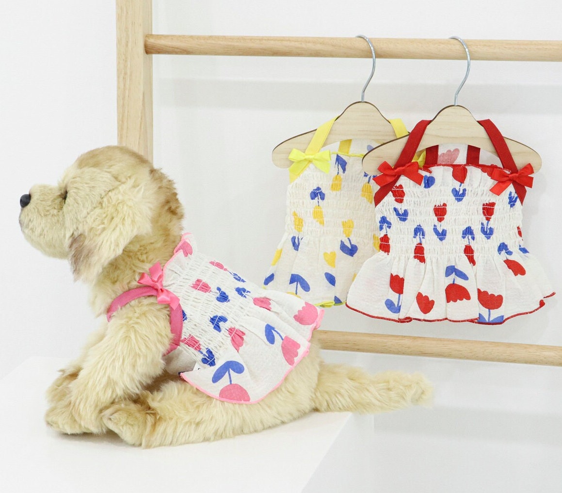 Summer Tulip Dress, S-XL, Dog Summer Dress, Dog Top, Dog Clothing, Dog Fashion, Dog Apparel