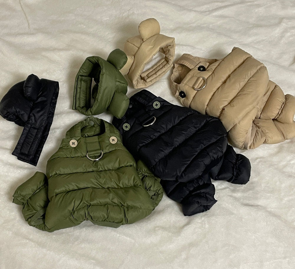 D-Ring Puffer Overall, S-2XL, Pet Pants, Dog Jumpsuit, Pet Clothing, Dog Coat, Dog Winter Top, Dog Fashion, Dog Apparel, Pet Clothing