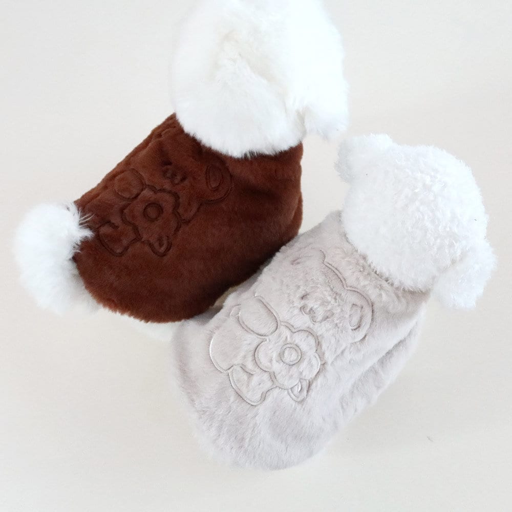 Bear Plush Cape, S-XL, Small Dog Cape, Dog Jacket, Pet Clothing, Small Dog Apparel, Pet Clothing, Winter Outfit