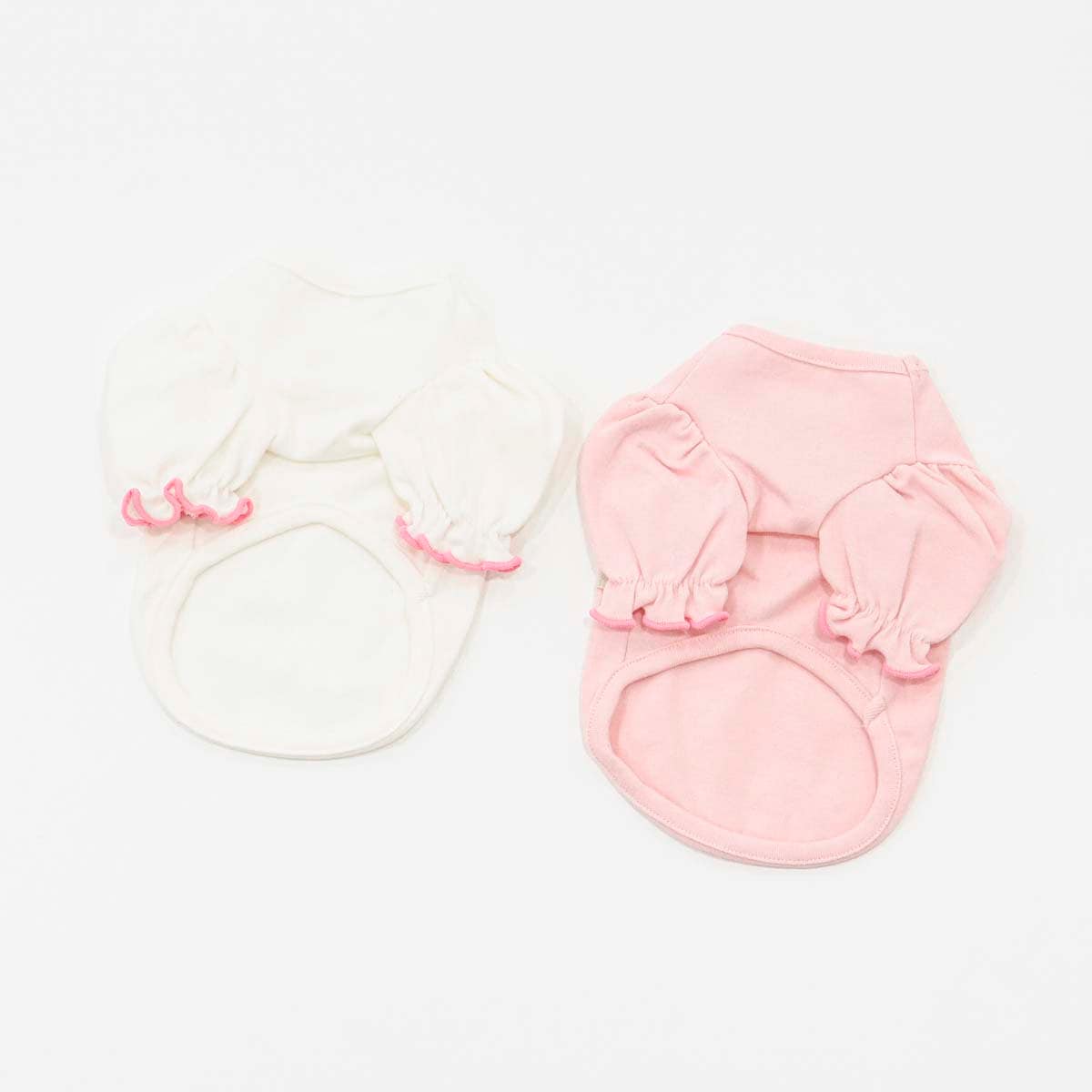 NKpup Puff Sleeve T-shirt for dogs in white and pink