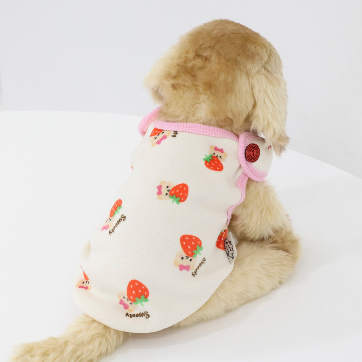 Strawberry Ribbed Vest, S-XL, Pet Clothing, Dog-Vest, Dog Jacket, Dog Fashion, Dog Apparel, Pet Clothing