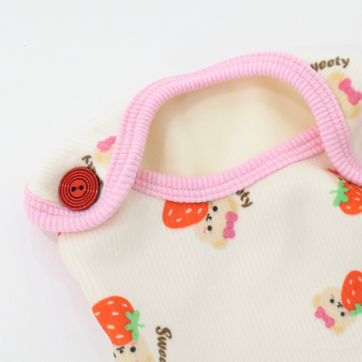 Strawberry Ribbed Vest, S-XL, Pet Clothing, Dog-Vest, Dog Jacket, Dog Fashion, Dog Apparel, Pet Clothing