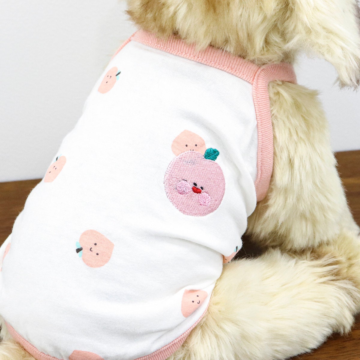 Peach Cotton Sleeveless, S-XL, Dog Cotton Tee, Dog-Tee, Dog T-shirt, Dog Top, Dog Clothing, Dog Fashion, Dog Apparel, Undershirt for Dogs