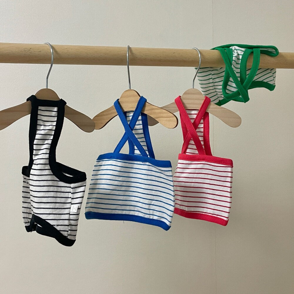 Stripe Sleeveless Crop Top, S-2XL, Small Dog Top, Dog T-shirt, Dog Clothing, Dog Fashion, Dog Apparel, Undershirt for Dogs - NKpup