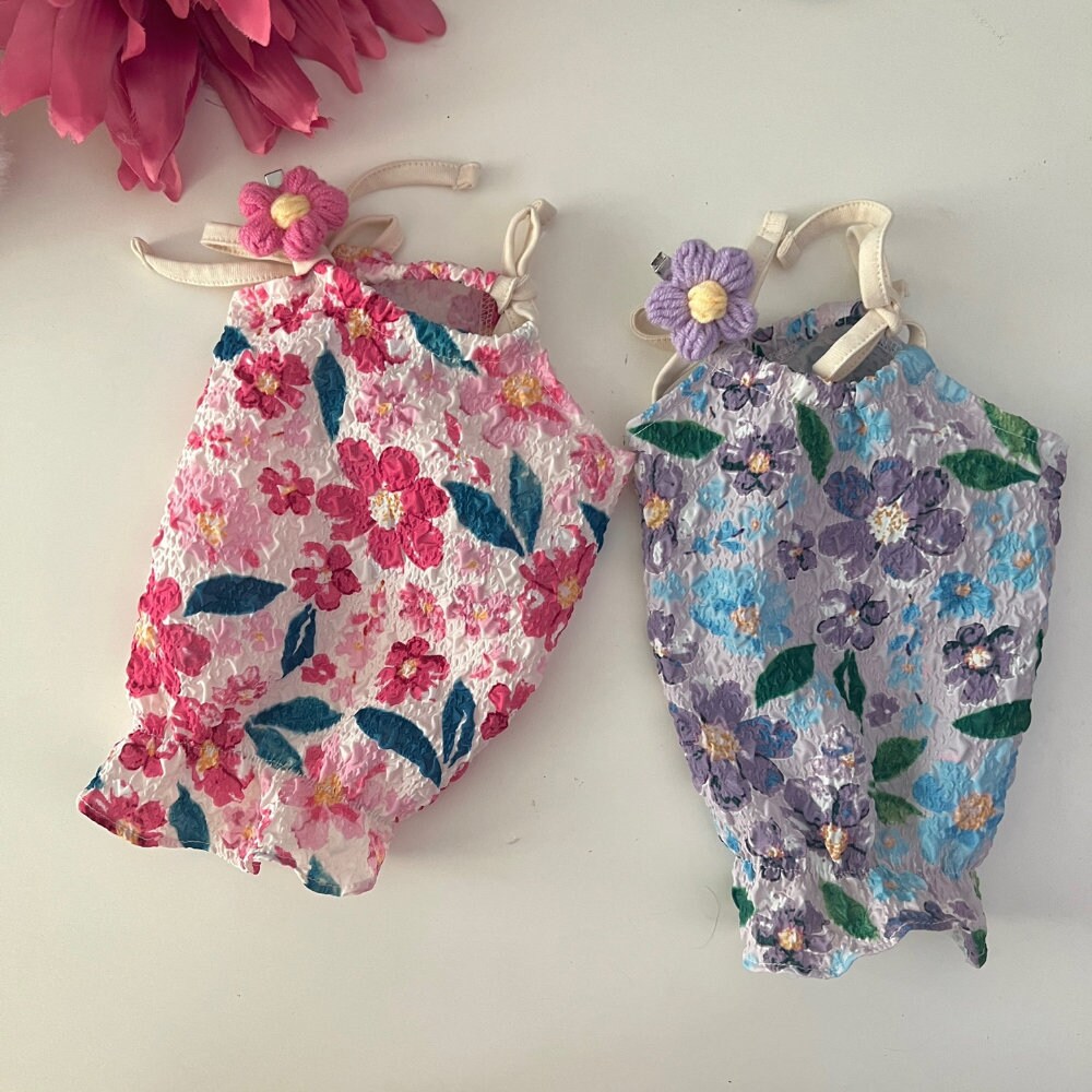 Floral Halter Dress, S-XL, Dog Dress, Wedding Pet, Dog Summer Dress, Dog Top, Dog Clothing, Dog Fashion, Dog Apparel