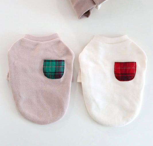 Plaid Pocket Shirt, S-2XL, Pet Clothing, Dog-Tee, Dog check-shirt, Dog Top, Dog Clothing, Dog Fashion, Dog Apparel, Dog Long sleeves