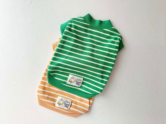 Stripe Ribbed T-Shirt, XS-2XL, Small Pet Clothing, Dog T-shirt, Dog Jacket, Dog Fashion, Dog Apparel, Pet Clothing - NKpup