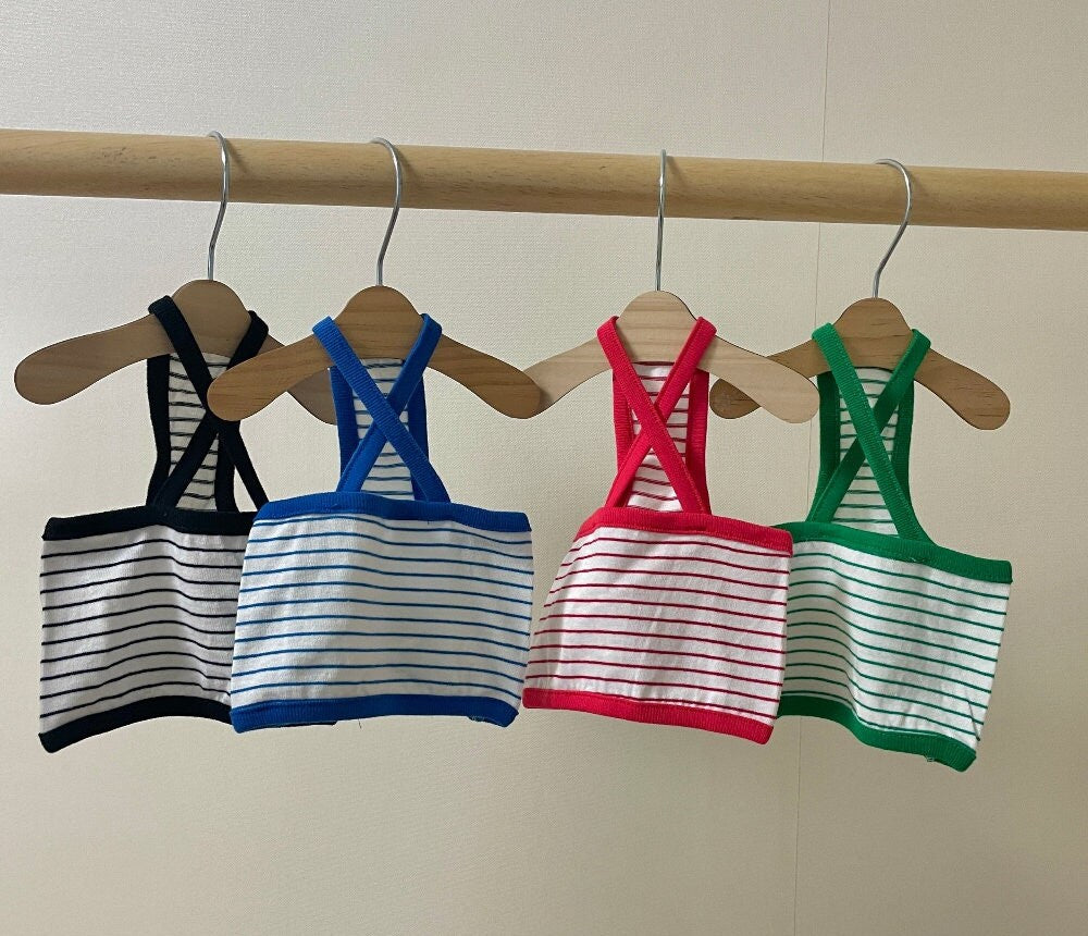 Stripe Sleeveless Crop Top, S-2XL, Small Dog Top, Dog T-shirt, Dog Clothing, Dog Fashion, Dog Apparel, Undershirt for Dogs - NKpup