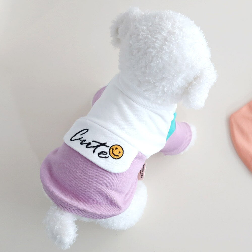 Cute Color Blocks T-shirts, S-2XL, Small Dog Clothes, Dog-Tee, Dog T-shirt, Dog Top, Dog Outfit, Dog Fashion, Dog Apparel