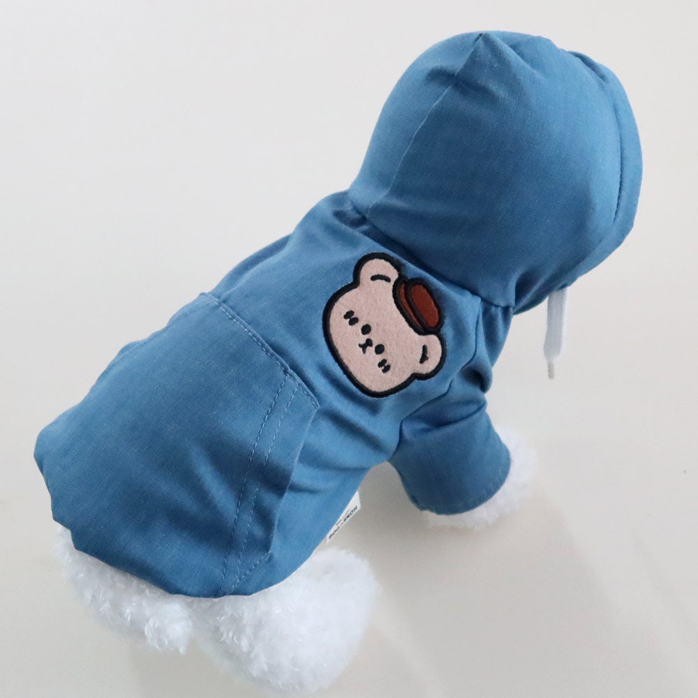 Teddy Bear Denim Hoodie, S-2XL, Pet Clothing, Dog-Vest, Dog Jacket, Dog Fashion, Dog Apparel, Pet Clothing