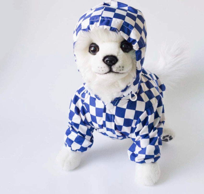 Gingham Raincoat for Dog, S-2XL, Waterproof, Poncho for Dog, Outdoor Raincoat for Dog, Pet Clothing, Dog Jacket, Dog Apparel