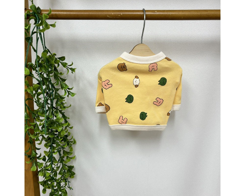 NKpup Zoo Crop Top yellow dog shirt with cute animal patterns