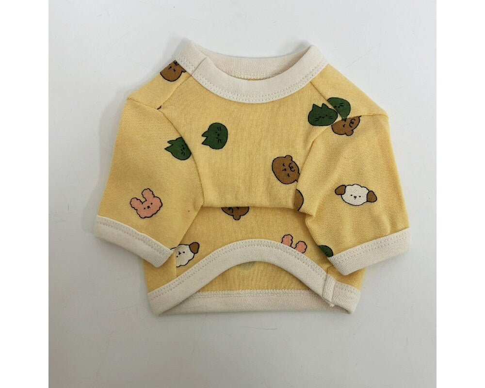 NKpup Zoo Crop Top yellow dog shirt with cute animal patterns