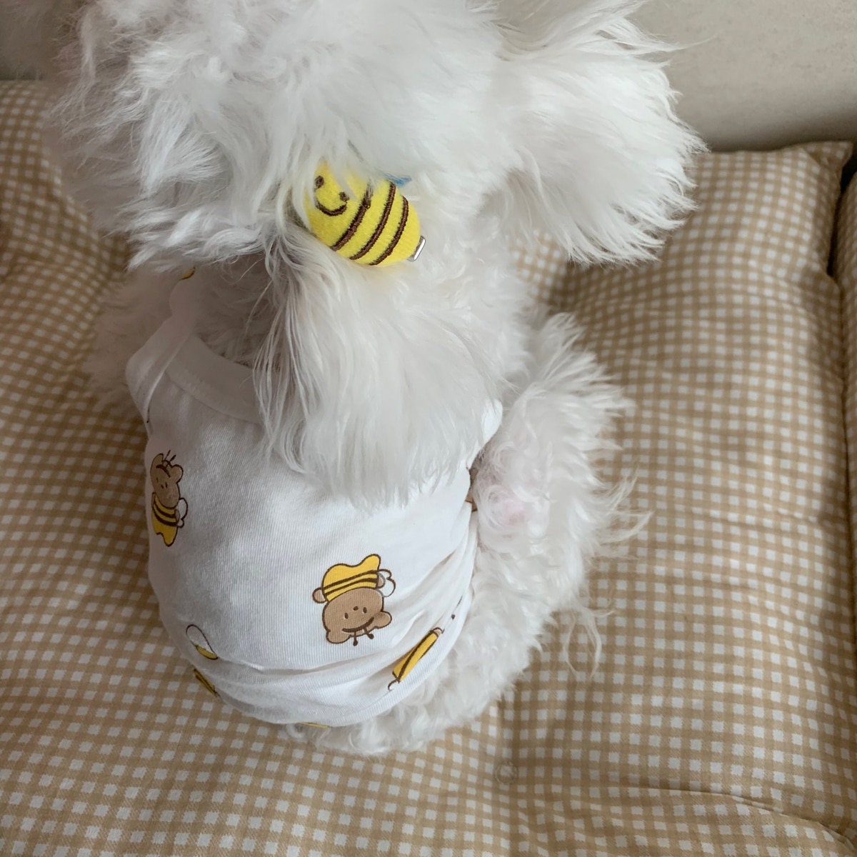 Bee Crop Top, S-XL, Small Dog Clothes, Shirts for Dog Pet, Dog Top, Pet Top, NKPUP