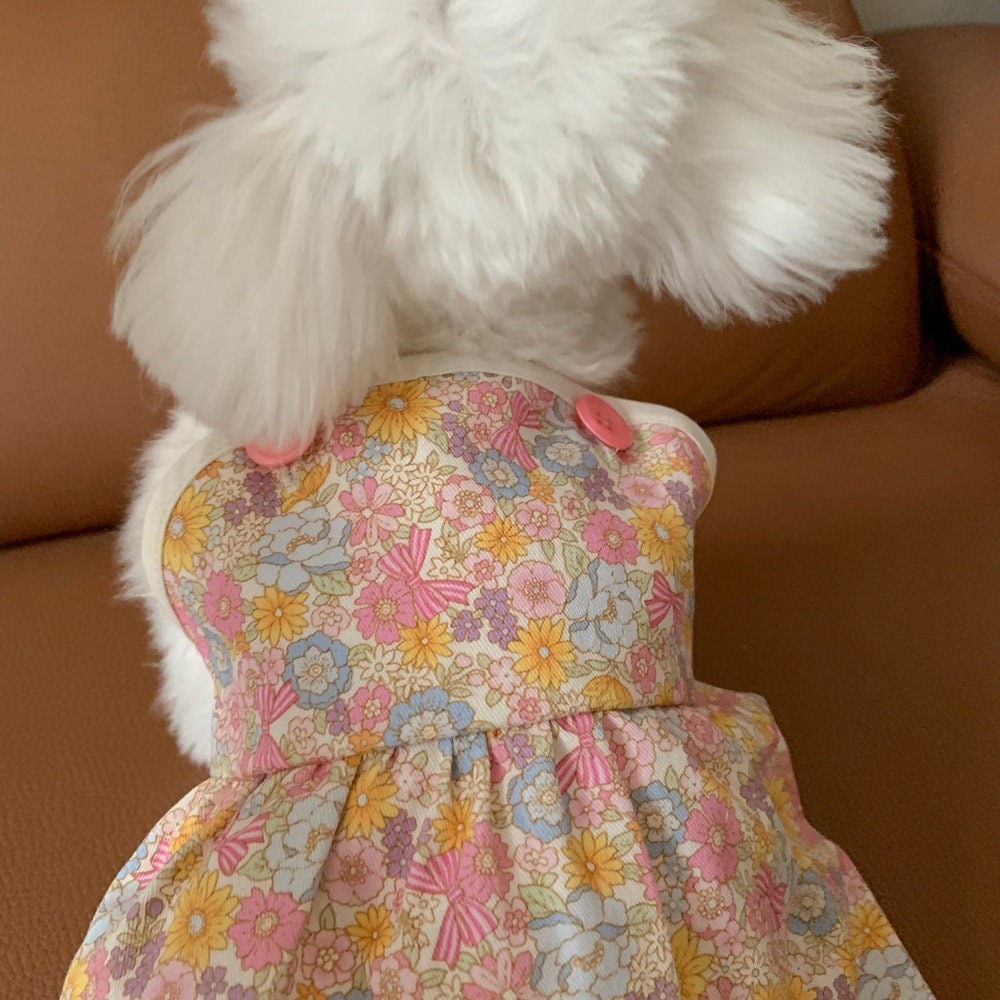 Vintage Floral Dress, S-XL, Small Dog Dress, Dog Delicate Clothes, Dog Fashion, Dog Apparel, NKpup