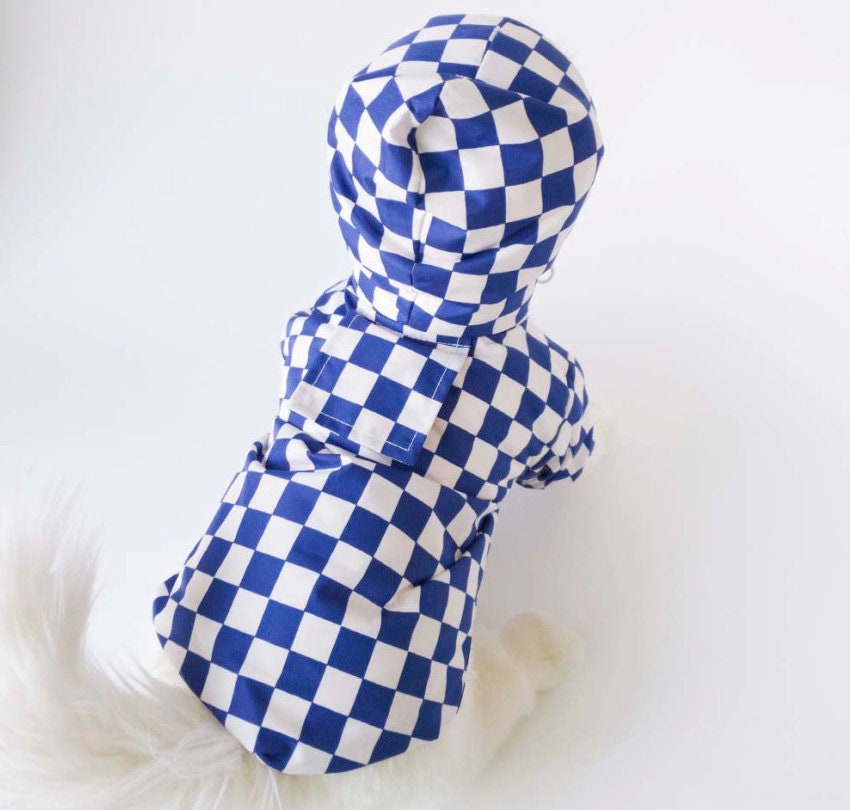 Gingham Raincoat for Dog, S-2XL, Waterproof, Poncho for Dog, Outdoor Raincoat for Dog, Pet Clothing, Dog Jacket, Dog Apparel