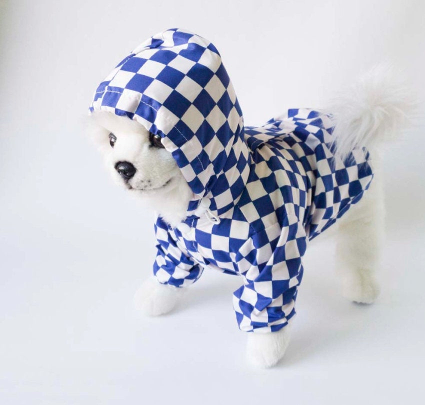 Gingham Raincoat for Dog, S-2XL, Waterproof, Poncho for Dog, Outdoor Raincoat for Dog, Pet Clothing, Dog Jacket, Dog Apparel