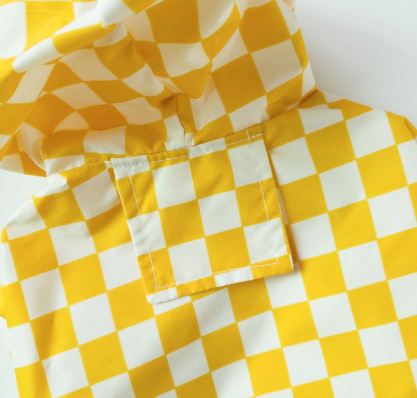 Gingham Raincoat for Dog, S-2XL, Waterproof, Poncho for Dog, Outdoor Raincoat for Dog, Pet Clothing, Dog Jacket, Dog Apparel