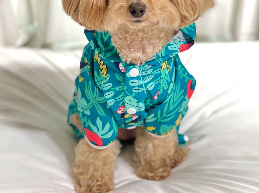 Tropical Romper Raincoat for Dog, S-2XL, Waterproof, Poncho for Dog, Outdoor Raincoat for Dog, Pet Clothing, Dog Jacket, Dog Apparel