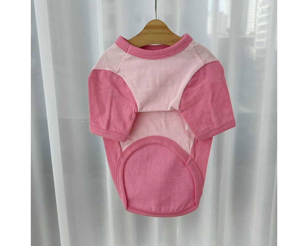 NKpup pink and light pink color-block dog shirt