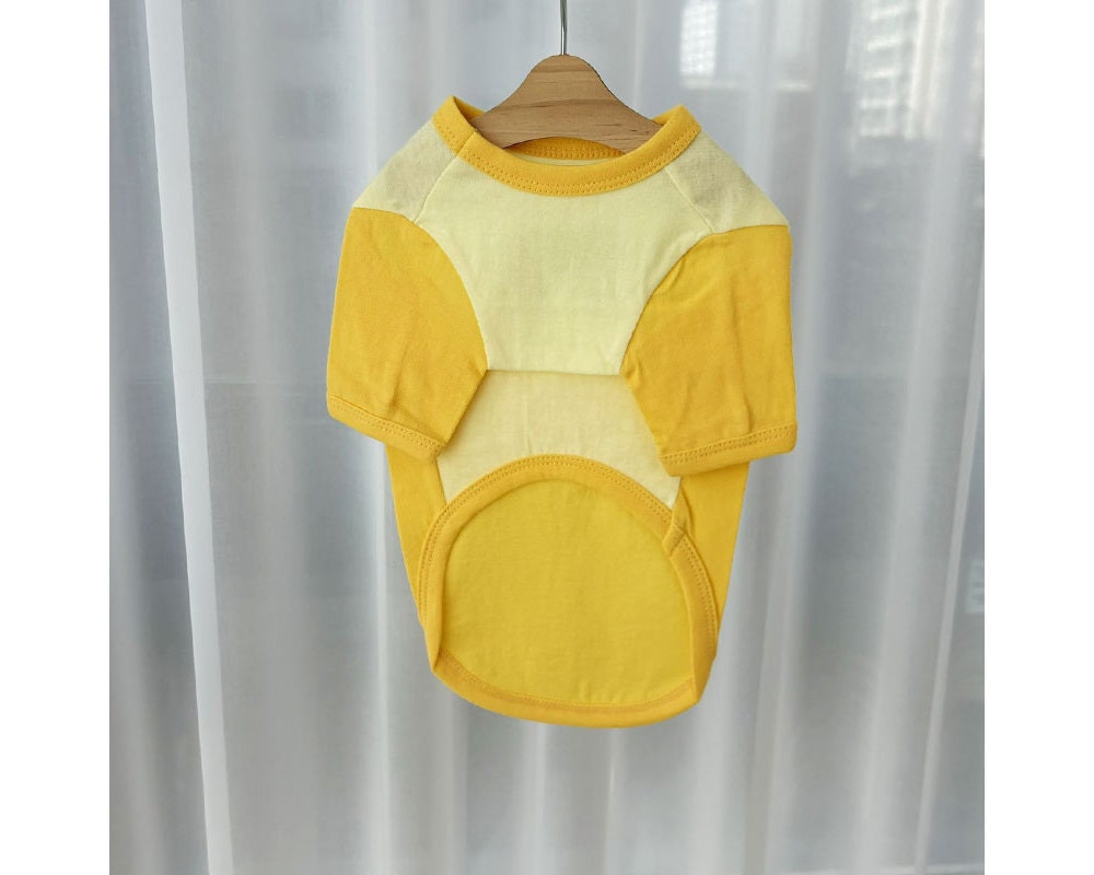 NKpup yellow and cream color-block dog shirt