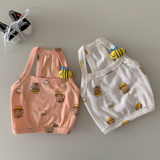 Bee Crop Top, S-XL, Small Dog Clothes, Shirts for Dog Pet, Dog Top, Pet Top, NKPUP