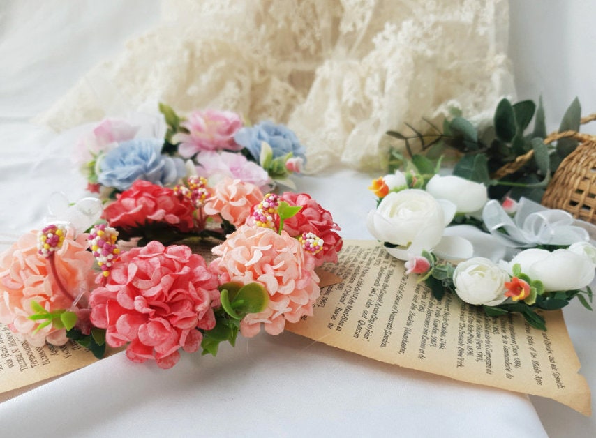 Charming Floral Wreath, Pet Wedding, Dog Wedding Crown, Small Dog Wedding, Pet Accessory, NKpup - NKpup