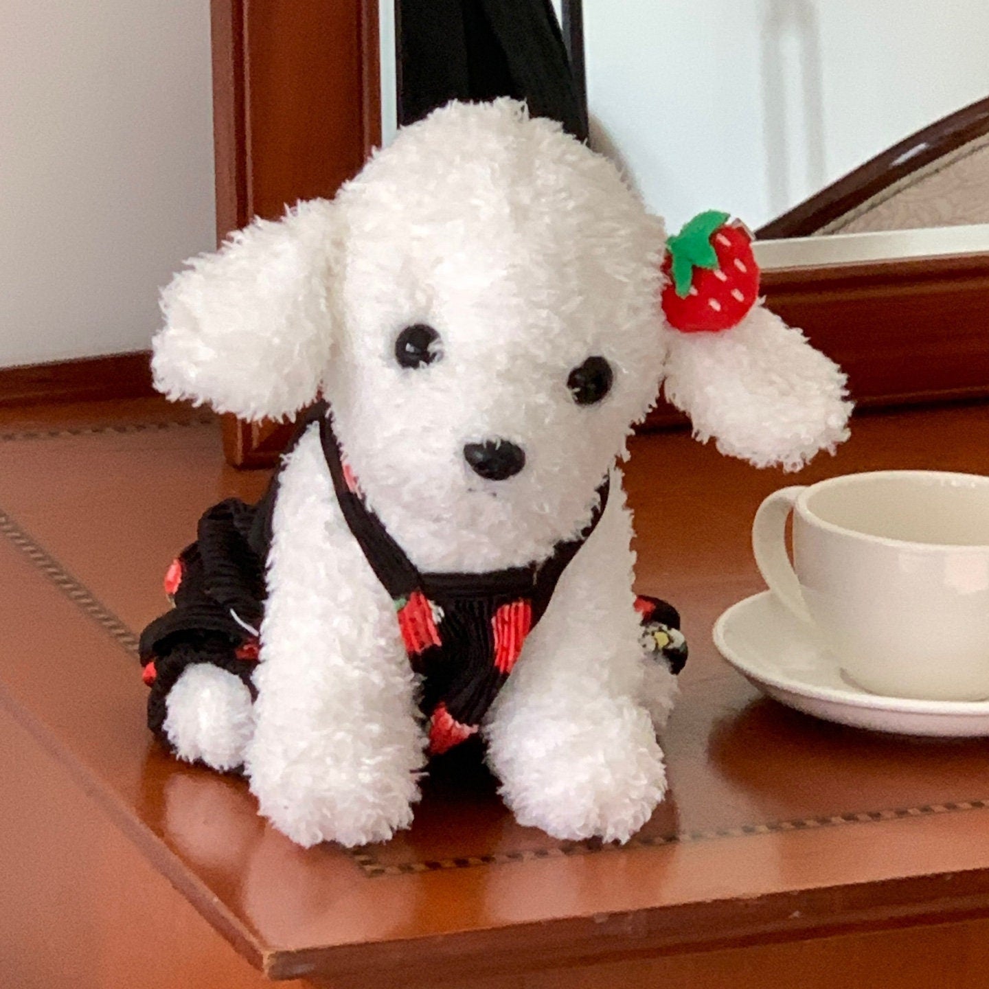 Pleated Strawberry Overall, S-2XL, Pajama Pet, Dog Jumpsuit, Dog Romper, Dog Summer Pants, Small Dog Clothes - NKpup