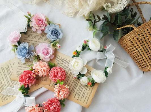 Charming Floral Wreath, Pet Wedding, Dog Wedding Crown, Small Dog Wedding, Pet Accessory, NKpup - NKpup