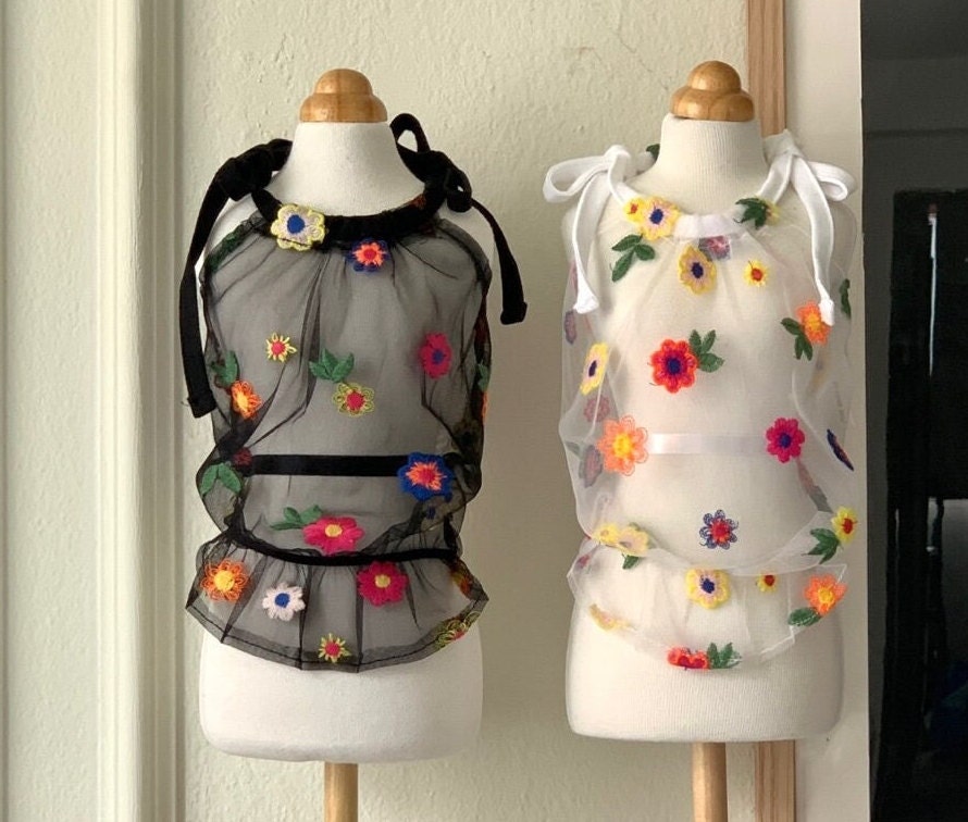 Vivid Floral Halter Dress, S-XL, Dog Dress, Wedding Pet, Dog Summer Dress, Dog Top, Dog Clothing, Dog Fashion, Dog Apparel - NKpup