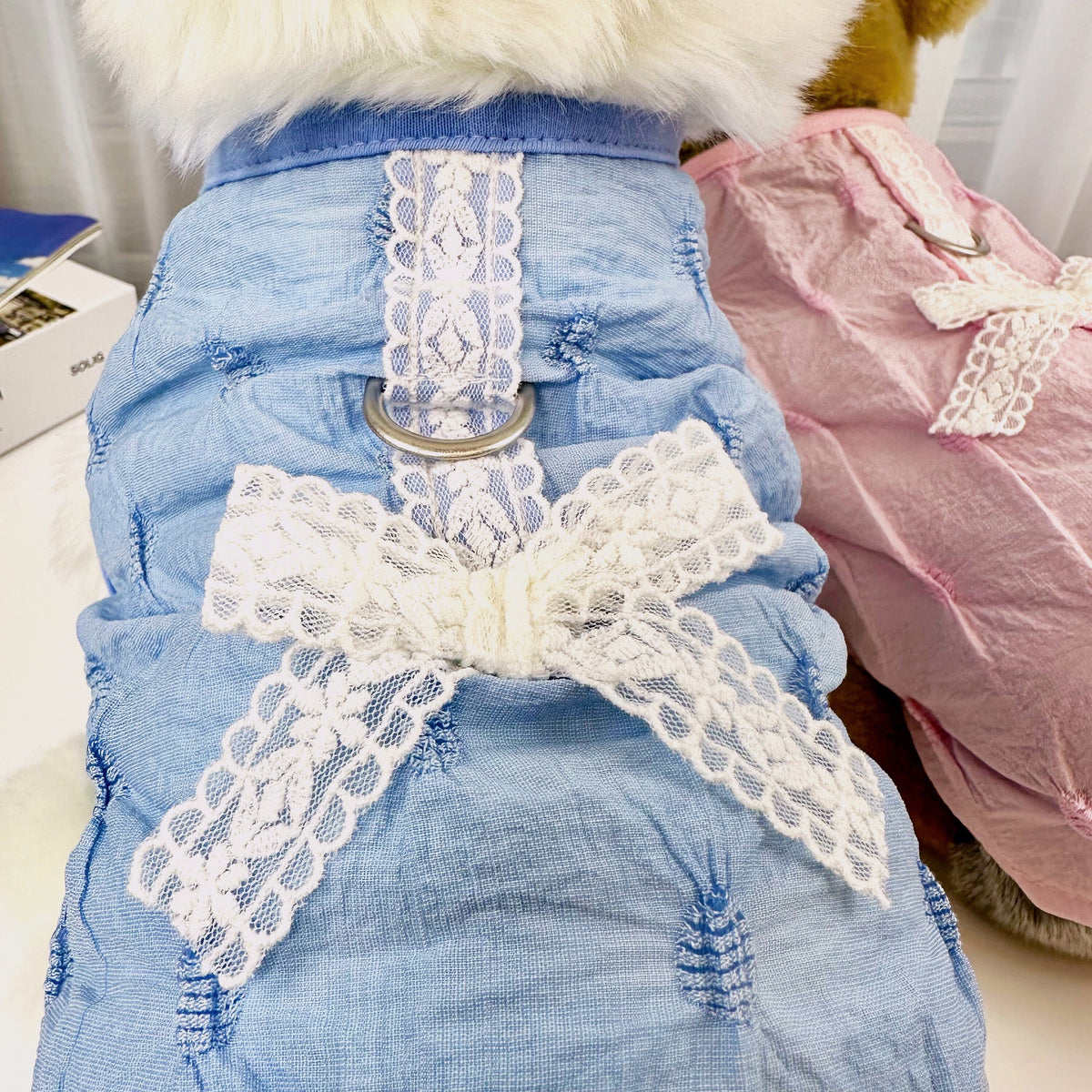 Quilted Bow Tie Harness Top, S-XL, Dog-Tee, Dog T-shirt, Dog Top, Dog Clothing, Dog Fashion, Dog Apparel, Harness Cloth - NKpup