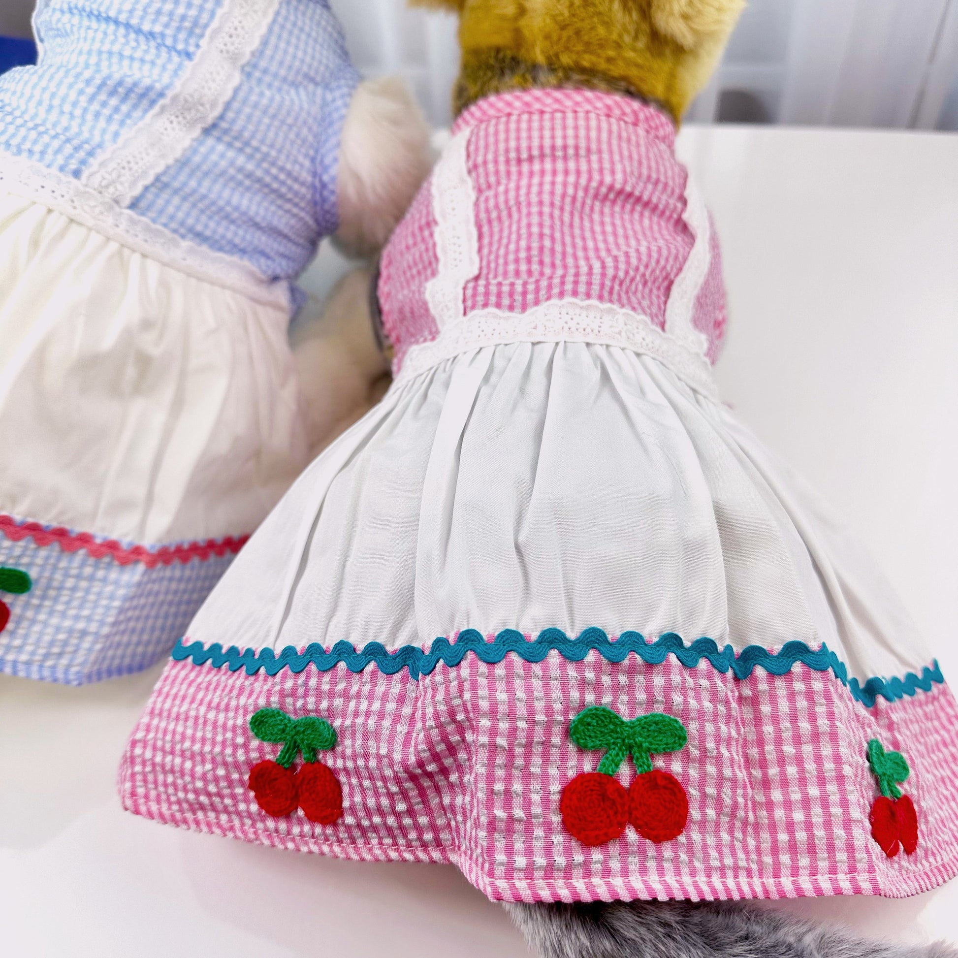 Gingham Cherry Dress, S-2XL, Small Dog Dress, Small Dog Top, Dog Clothes, NKPUP - NKpup
