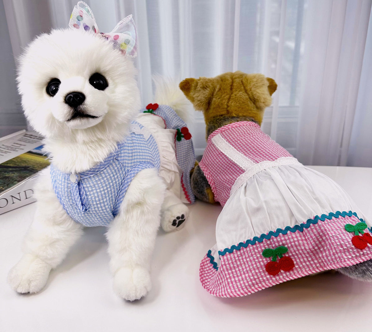 Gingham Cherry Dress, S-2XL, Small Dog Dress, Small Dog Top, Dog Clothes, NKPUP - NKpup