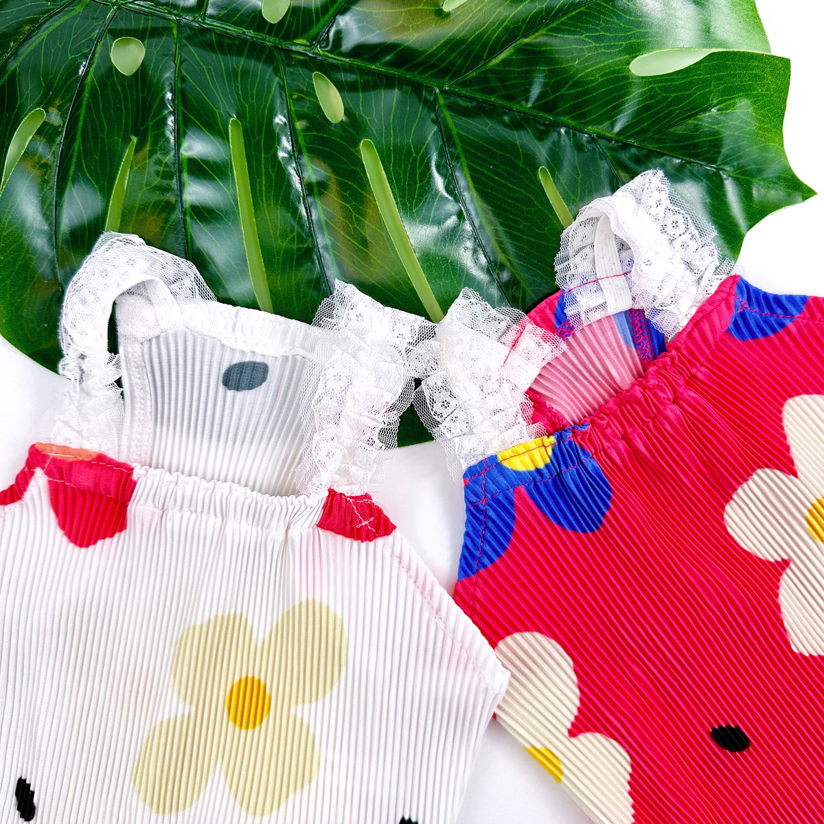 S-3XL, Hawaiian Pleated Sleeveless, Small Dog Summer Top, Summer Style, Floral Dog Top, Dog, NKpup - NKpup