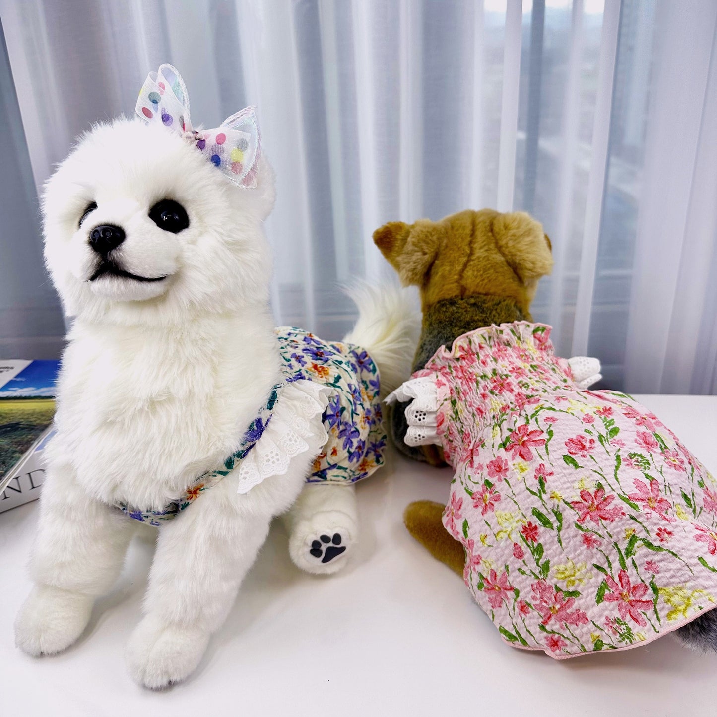 Floral Smocked Dress, S-XL, Pet Clothing, Dog Wedding, Dog-Dress, Dog Top, Dog Clothing, Dog Fashion, Dog Apparel - NKpup