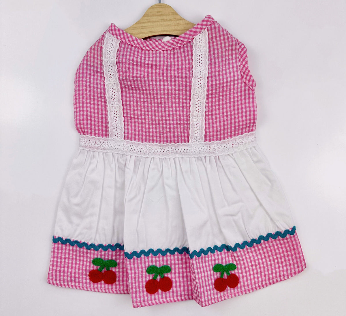 Gingham Cherry Dress, S-2XL, Small Dog Dress, Small Dog Top, Dog Clothes, NKPUP - NKpup