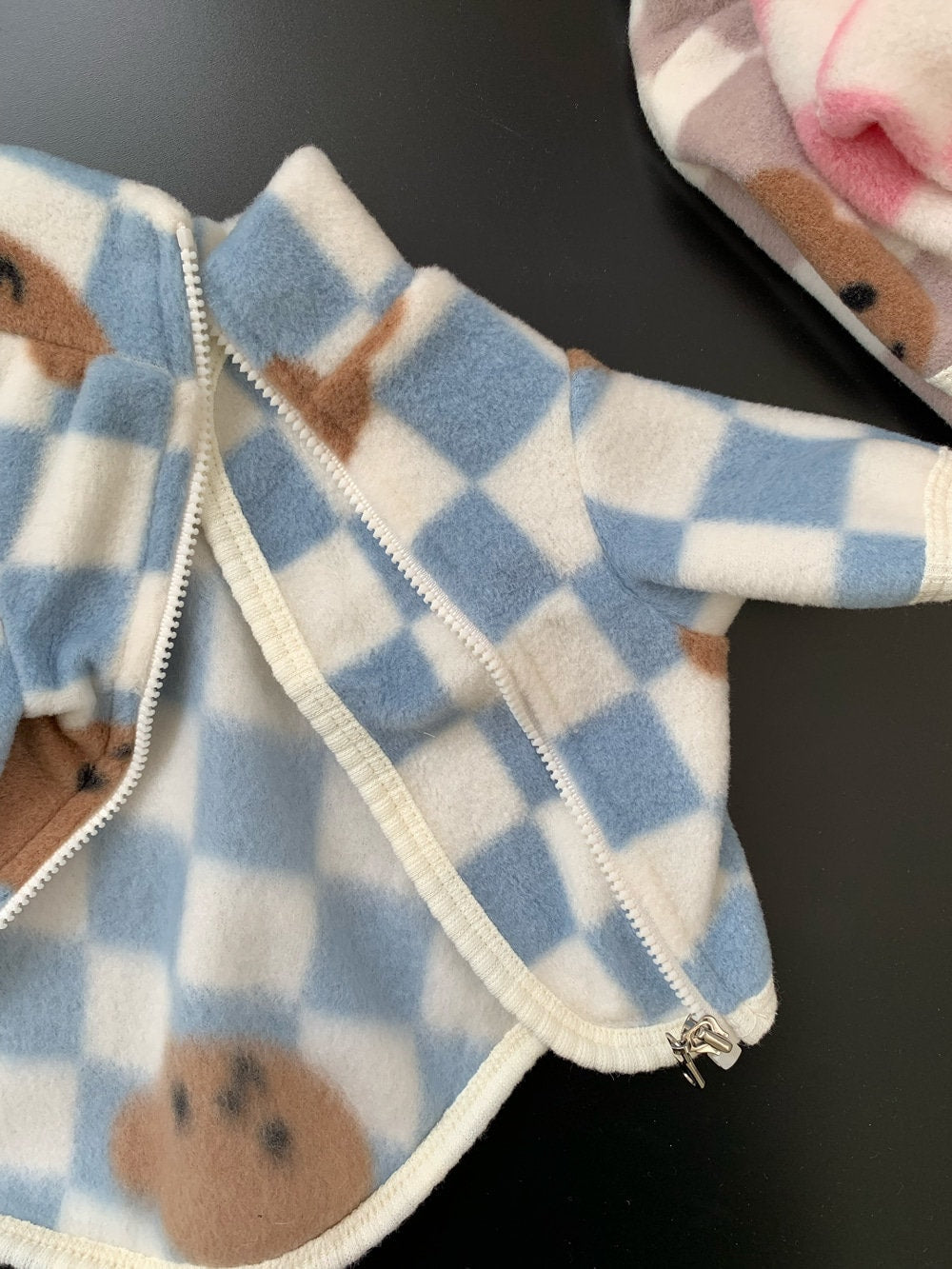 Bear Checker Fleece, S-XL, Small Dog Outfit, Dog Winter Jacket, Dog Clothes, Dog Apparel, NKPUP - NKpup